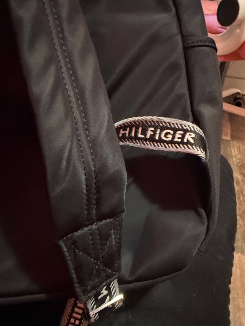 Tommy Hilfiger Black Men's Backpack with Branded Webbing Loop
